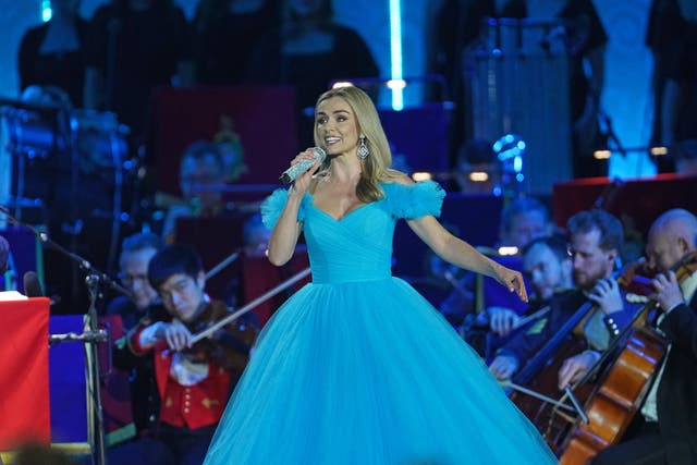 Katherine Jenkins performs during the A Gallop Through History Platinum Jubilee celebration (Steve Parsons/PA)