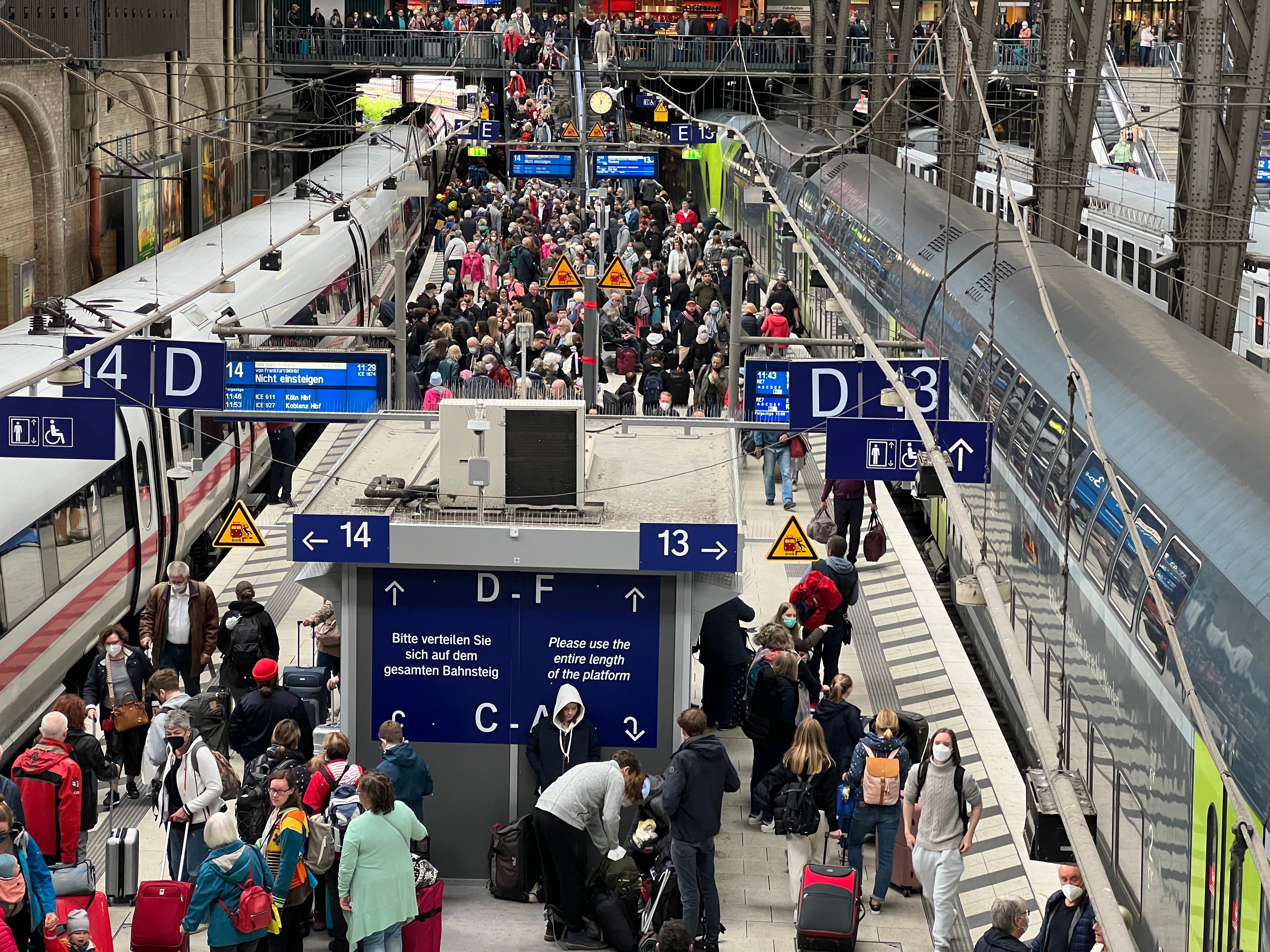 Happy place: Hamburg’s main railway station, busy with passengers during last summer’s €9 unlimited travel promotion