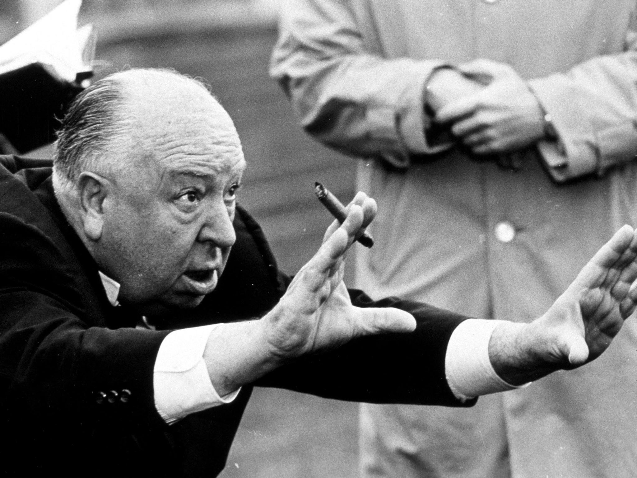 Alfred Hitchcock on the set of ‘Topaz’ in 1969