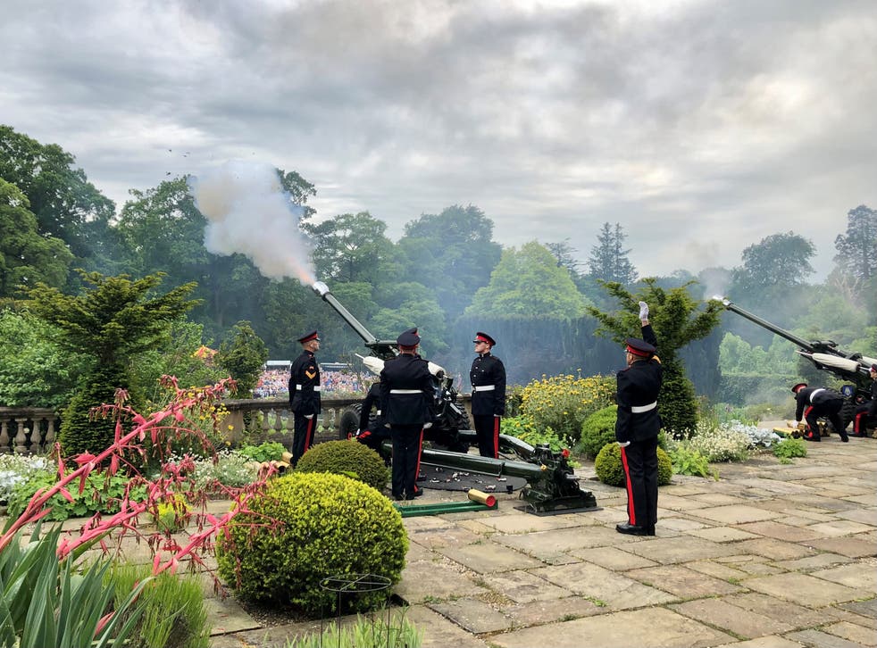 A 42-gun salute at Hillsborough Castle (David Young/PA)