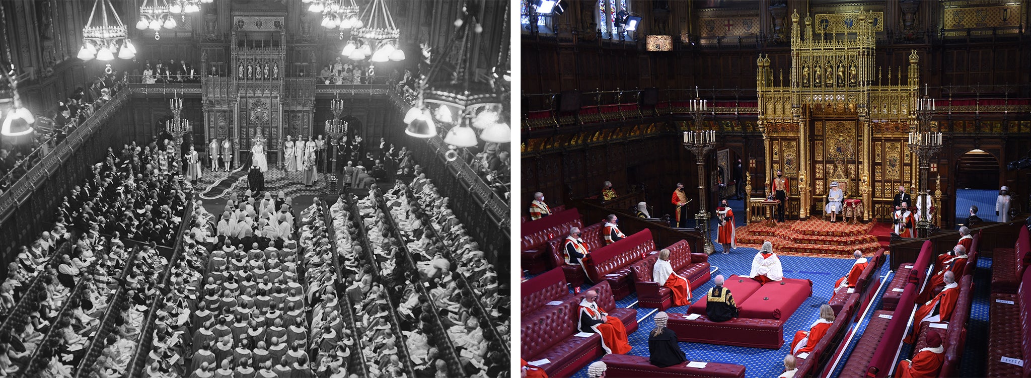 Her Majesty during the state opening of parliament in 1964 and 2021. The Queen has commanded respect from all sides in times of trouble