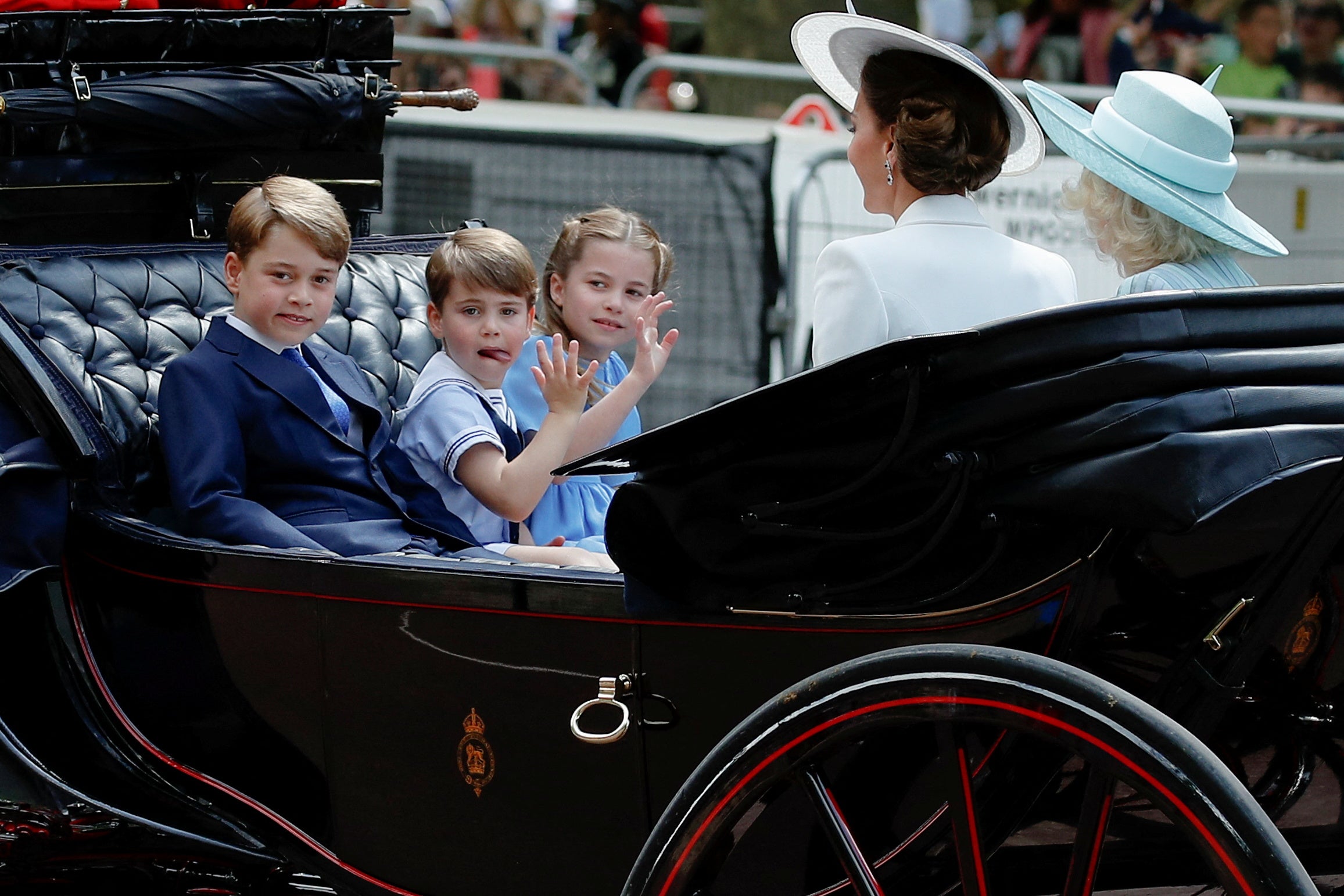 The Cambridge children joined the royal procession