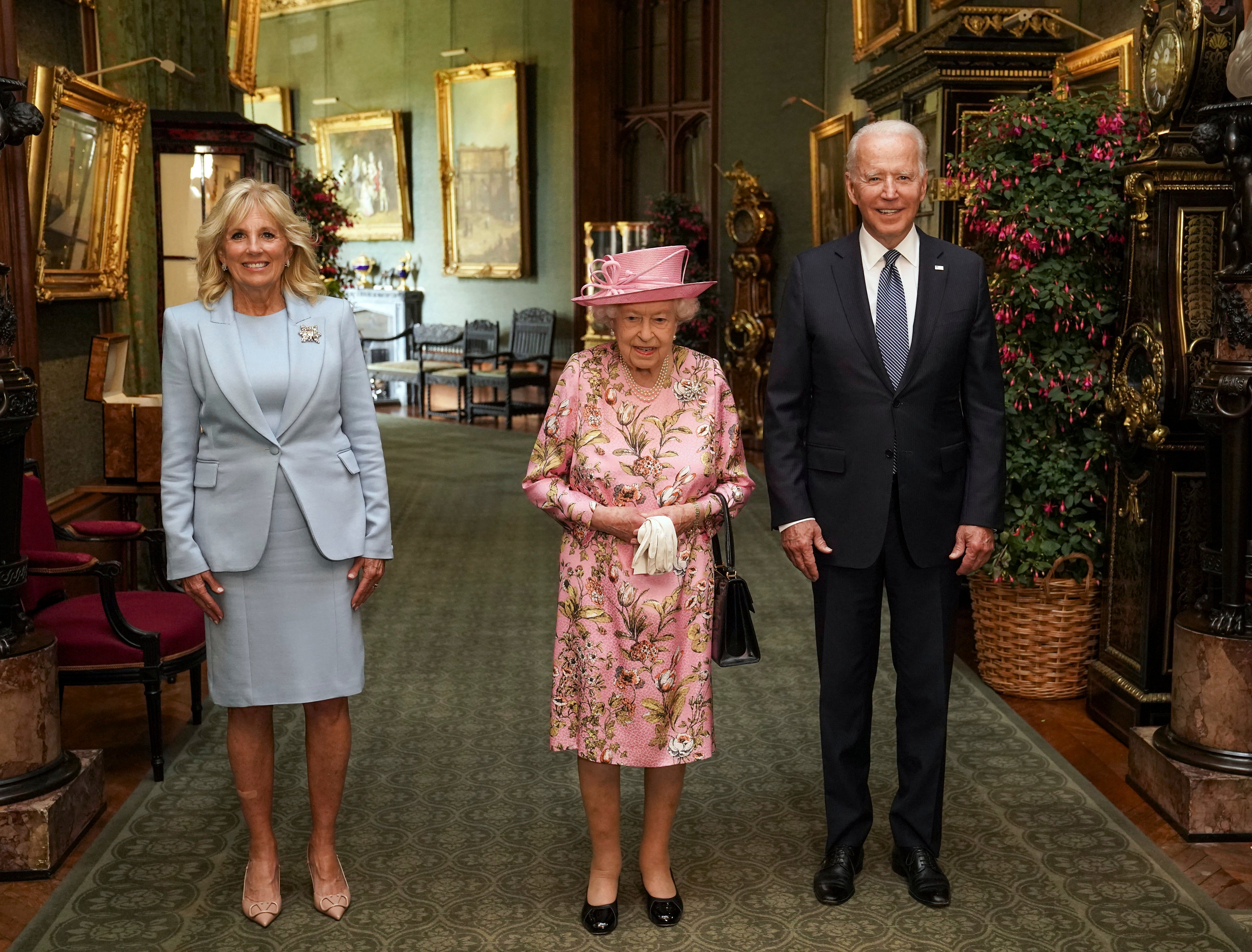 The Bidens with the Queen at Windsor Castle last June when they visited the UK for the G7 summit