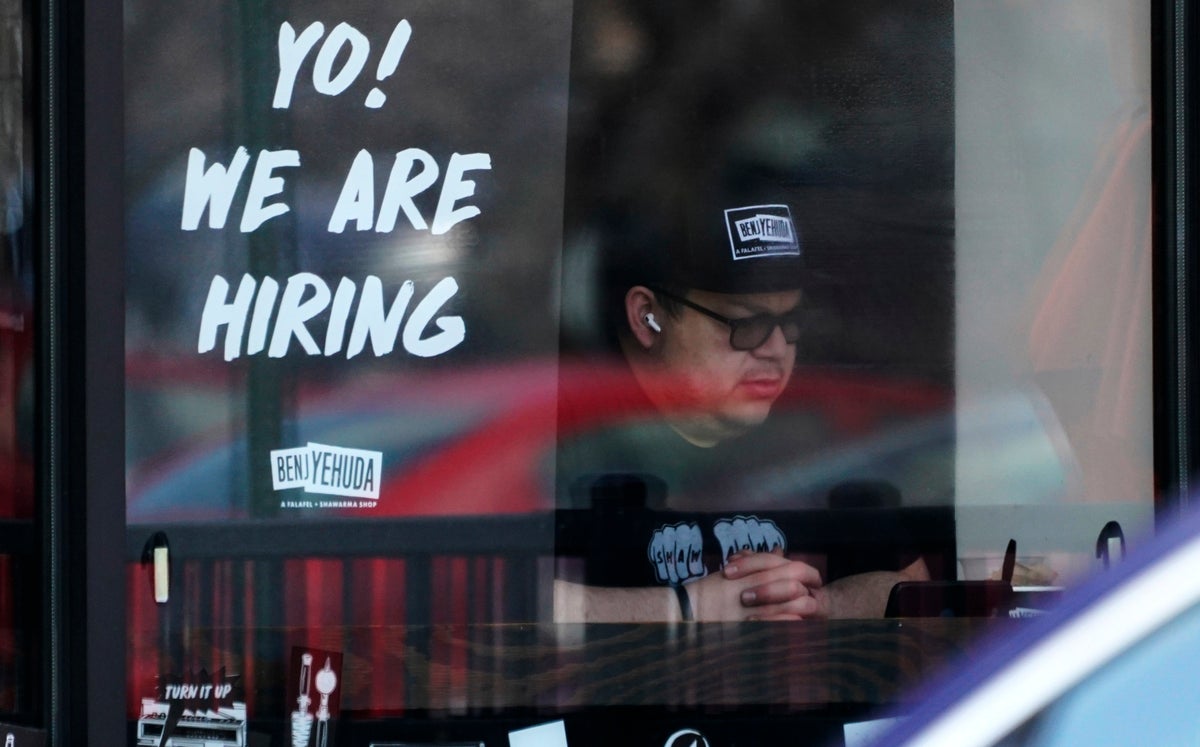 Hiring might have slipped last month to a still-strong level