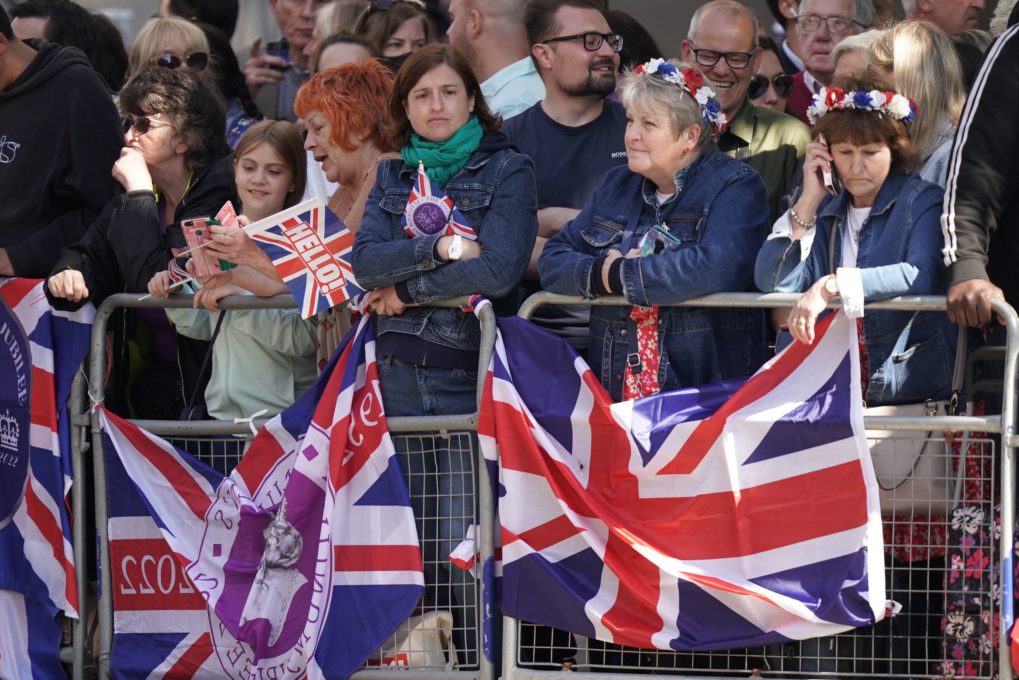 Some people wore jubilee-themed flower crowns