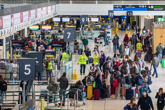 <p>A busy Dublin airport  </p>