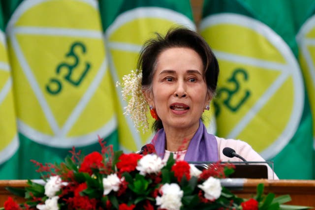 <p>File photo of Myanmar’s former leader Aung San Suu Kyi</p>