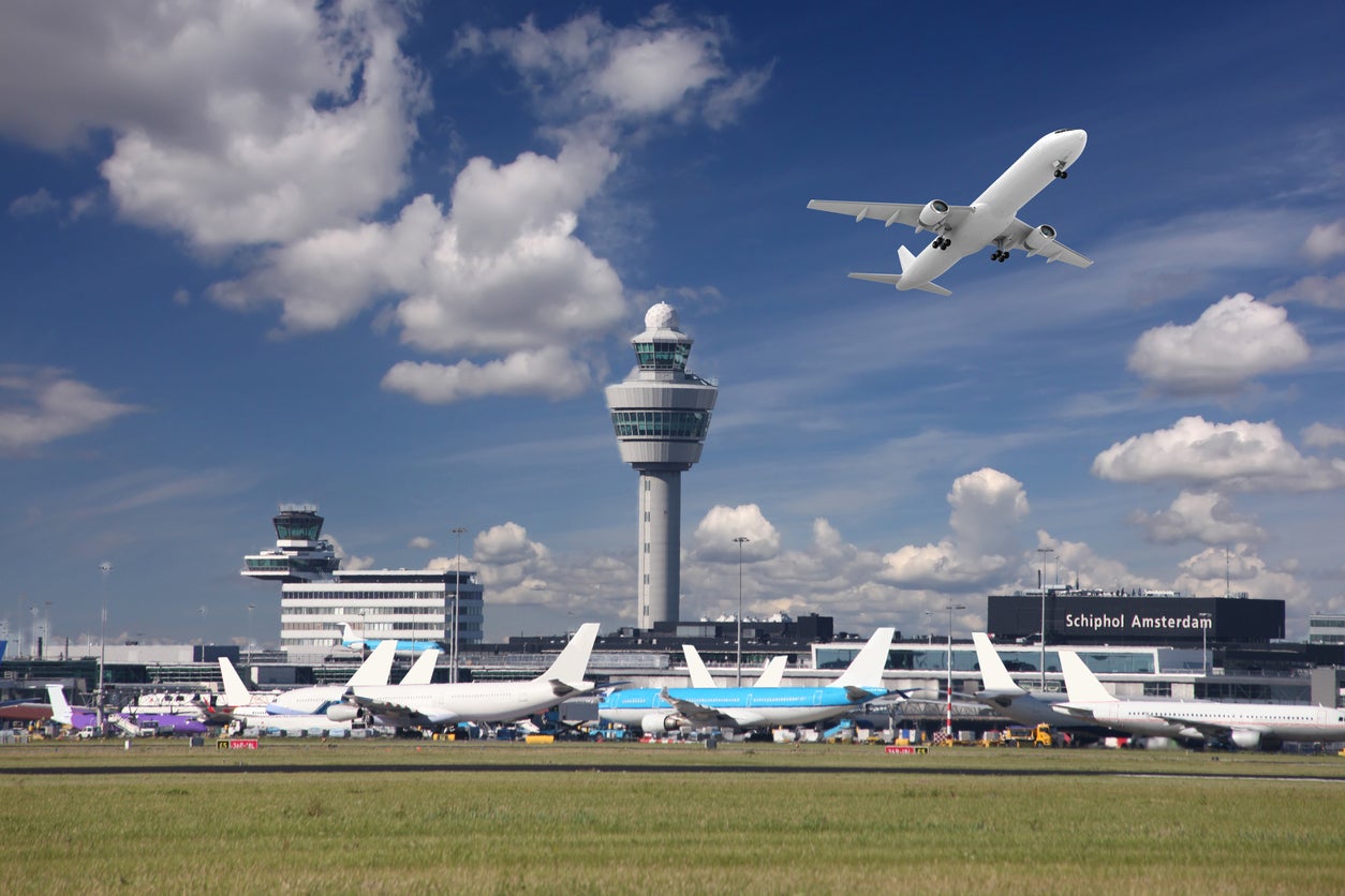 Planes at Amsterdam’s Schiphol Airport