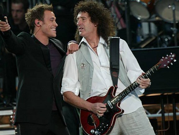 Will Young and Brian May perform at the palace for the golden jubilee in June 2002