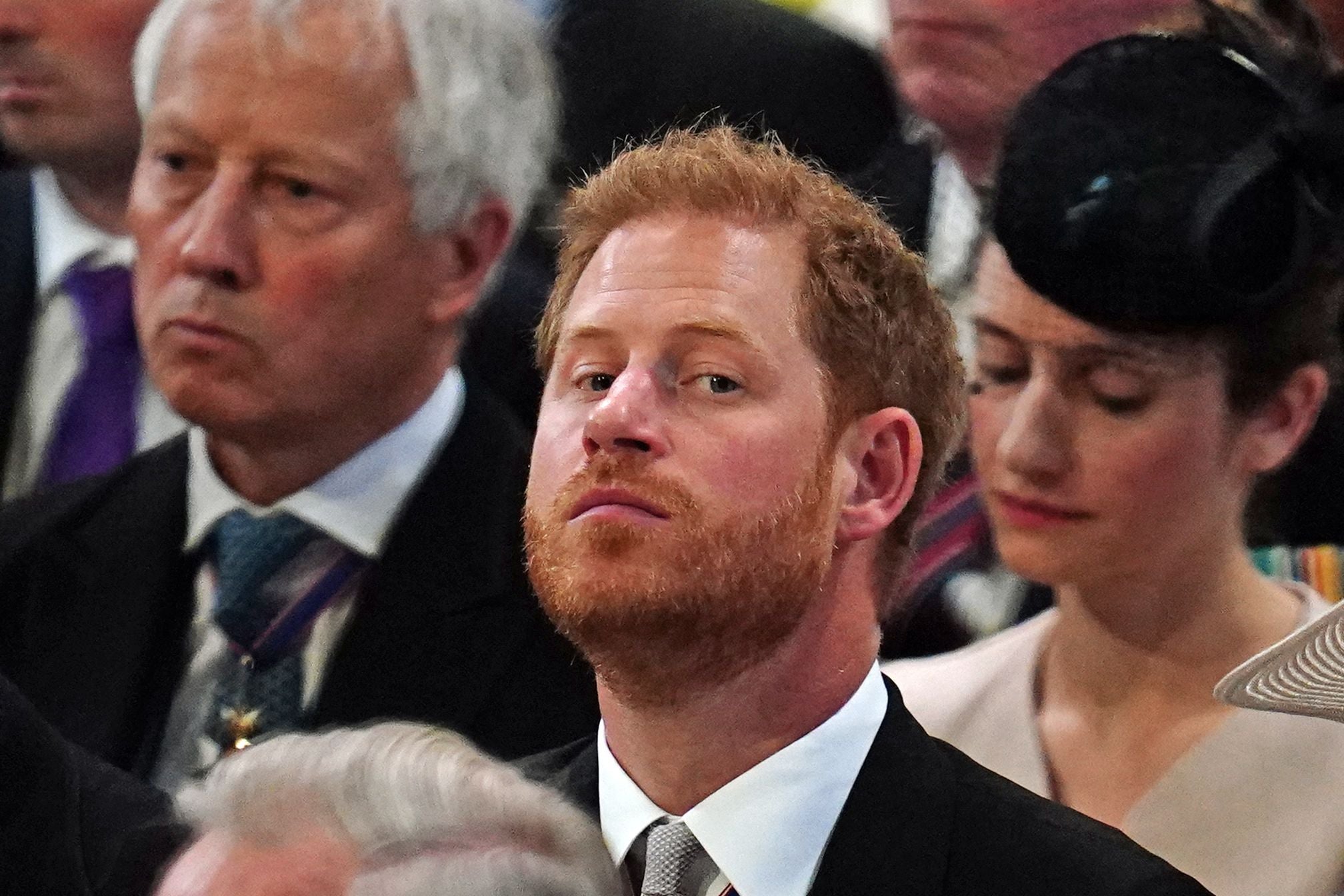 Prince Harry at the service for the Queen at St Paul’s Cathedral