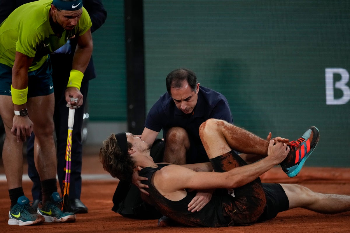 Rafael Nadal reaches French Open final after Alexander Zverev injured in fall