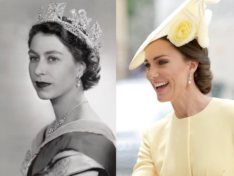 Kate Middleton Wears Dianas Diamond  Pearl Earrings  Bracelet To  Reception