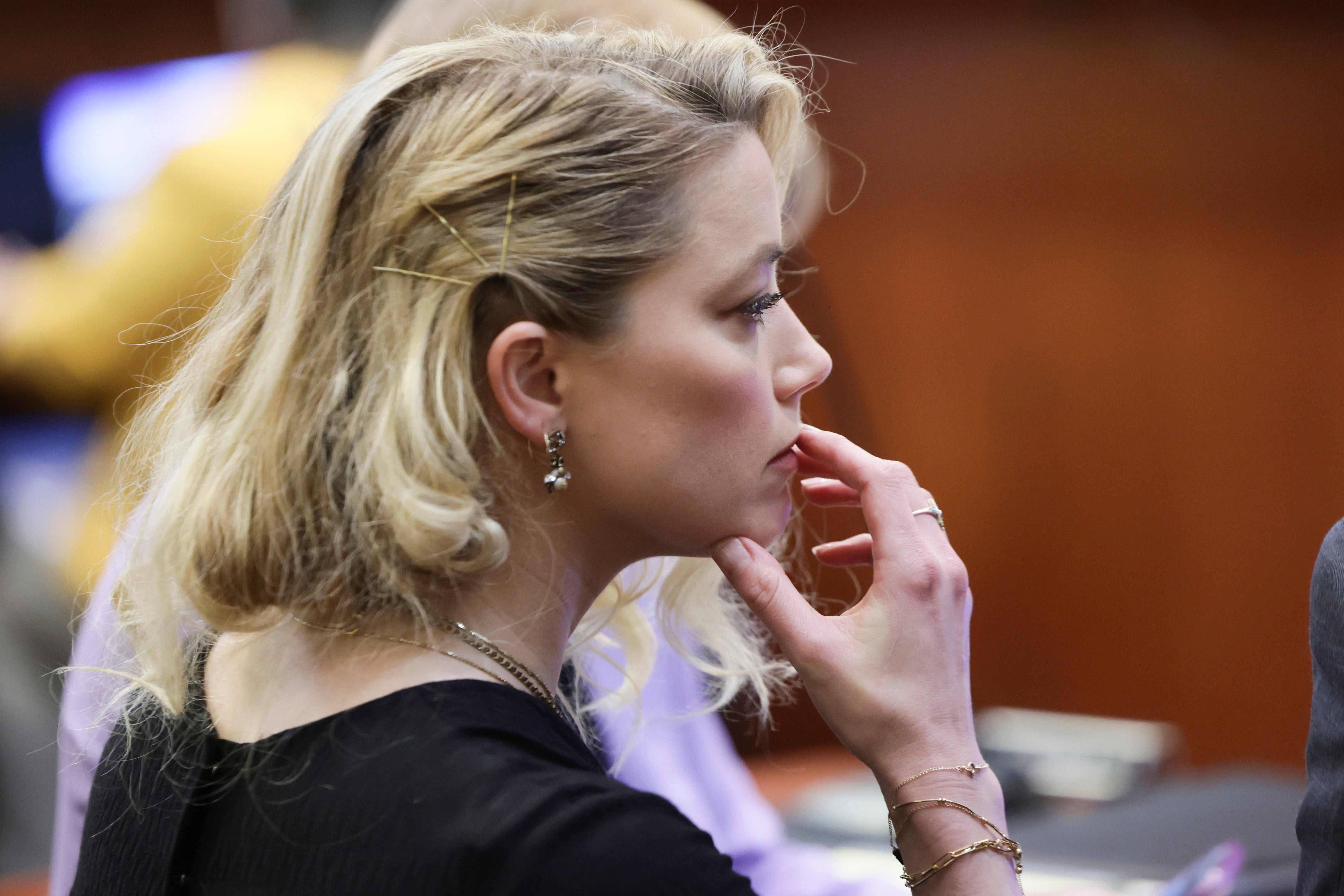 Amber Heard in court during the trial