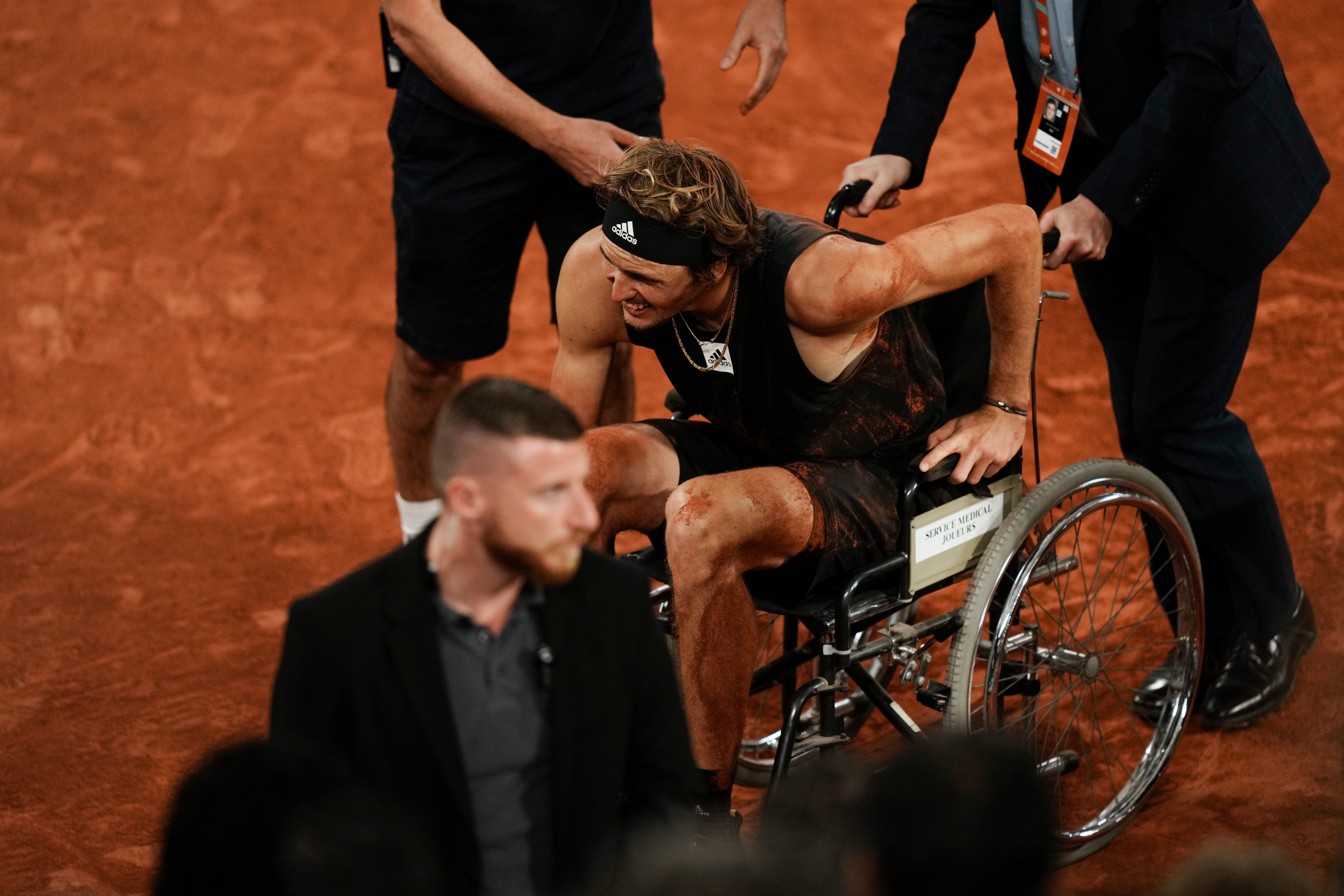 Alexander Zverev has said the injury he suffered in the French Open semi-final against Rafael Nadal is ‘very serious’ (Thibault Camus/AP)