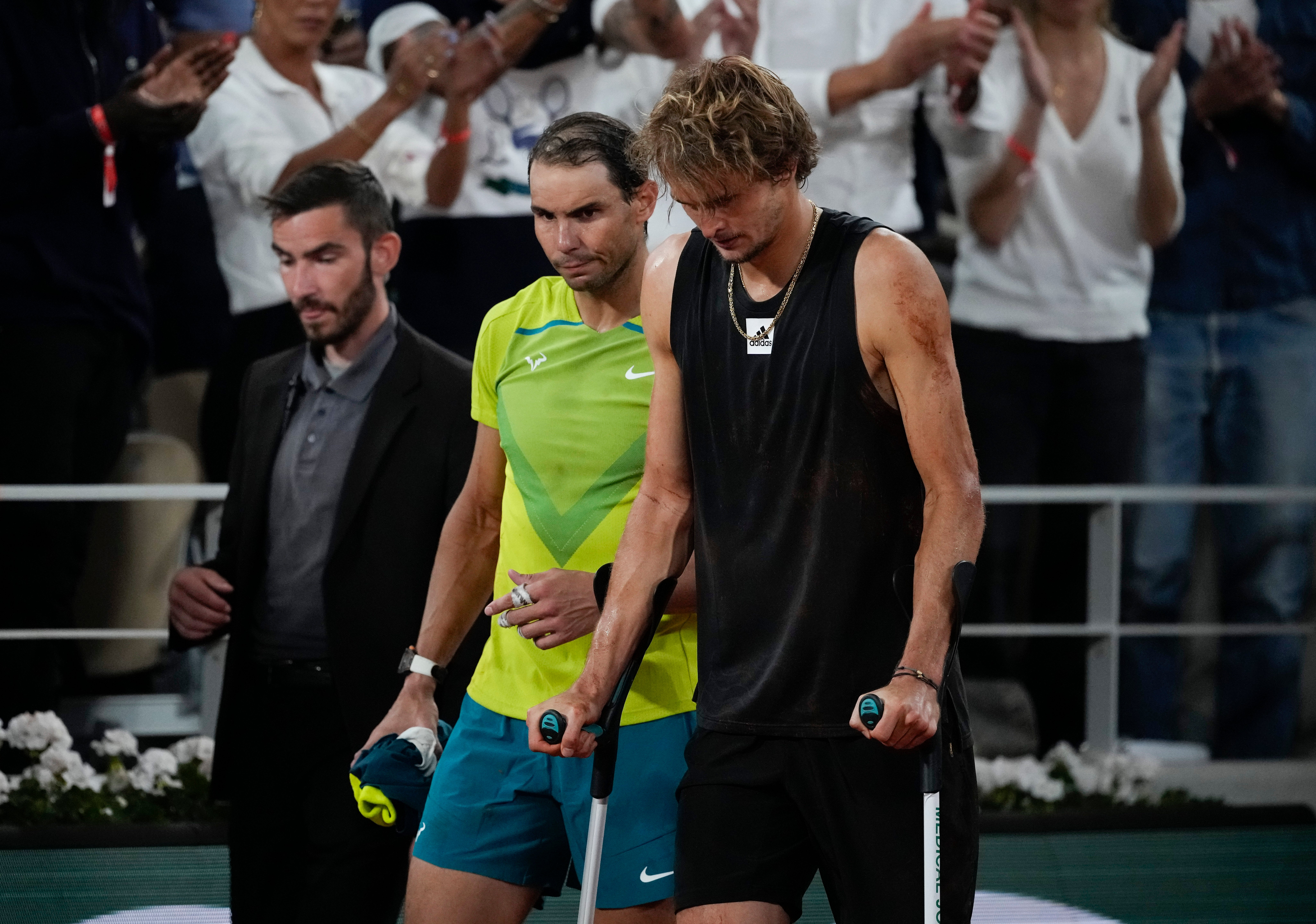 Nadal and Zverev met in the 2022 semi-finals, with the German breaking his ankle
