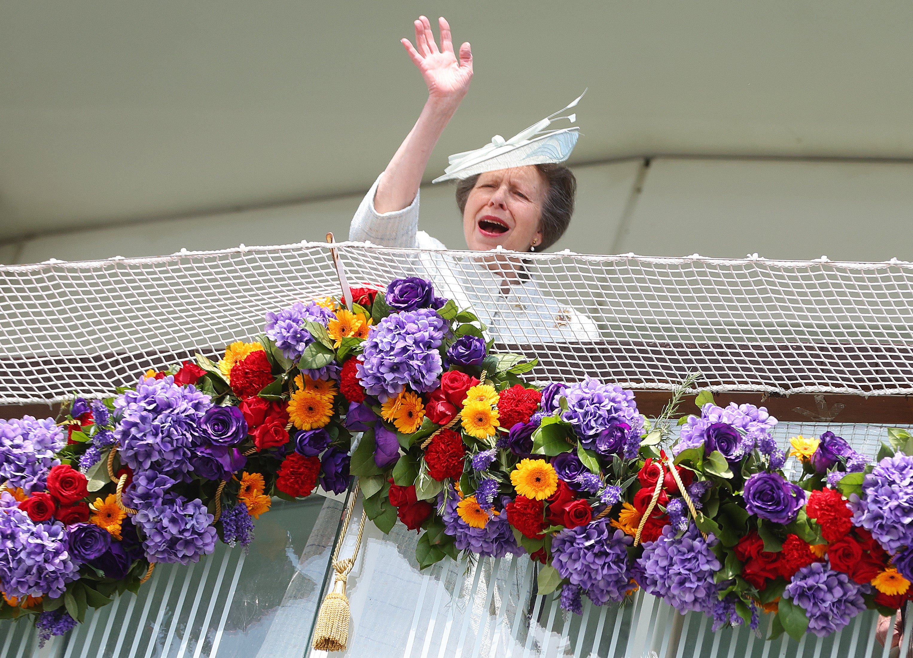 Princess Anne, the Princess Royal, is pictured during Cazoo Derby meeting at Epsom Racecourse