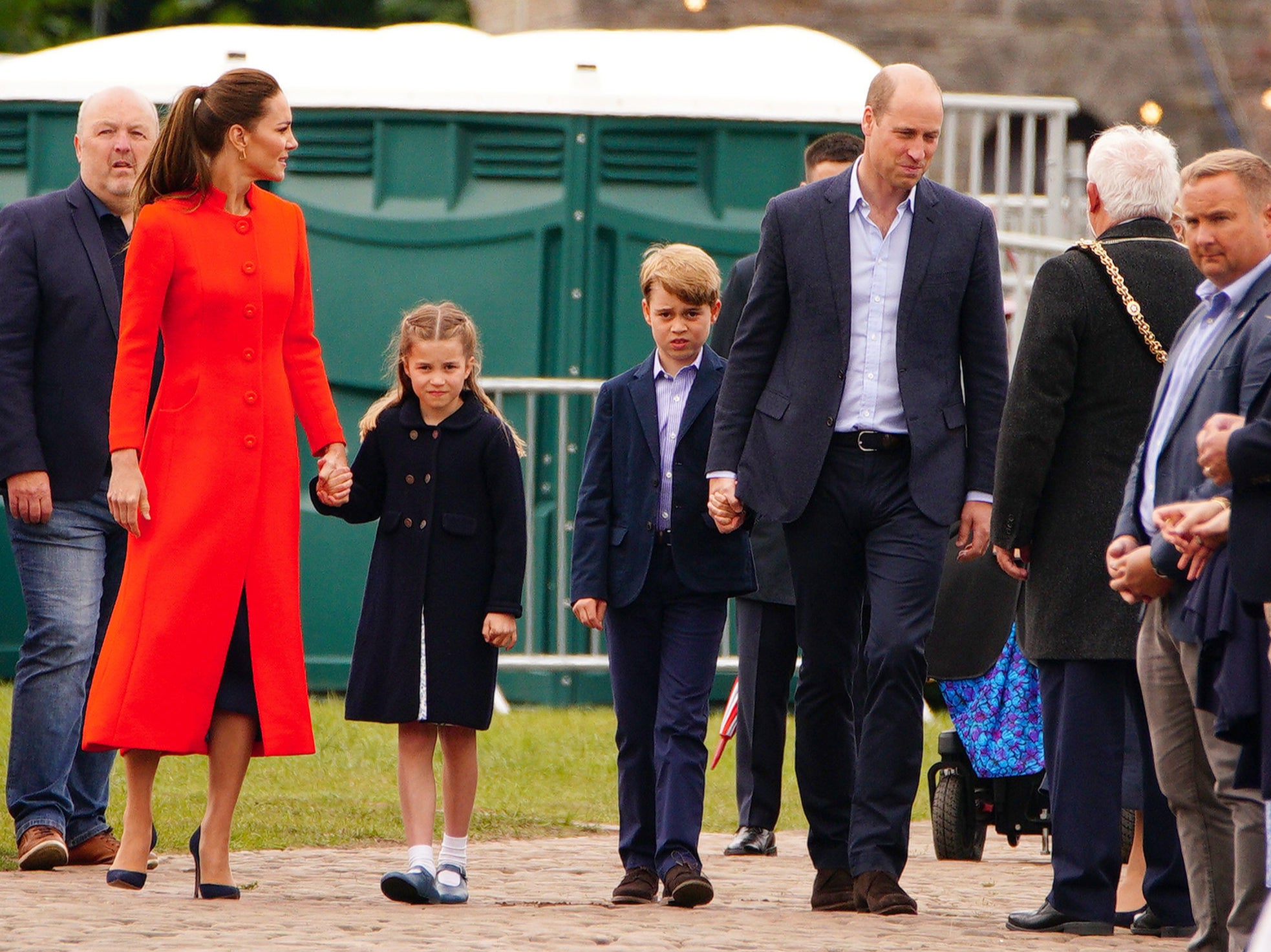 Prince George and Princess Charlotte joined the Duke and Duchess of Cambridge in Cardiff for jubilee celebrations