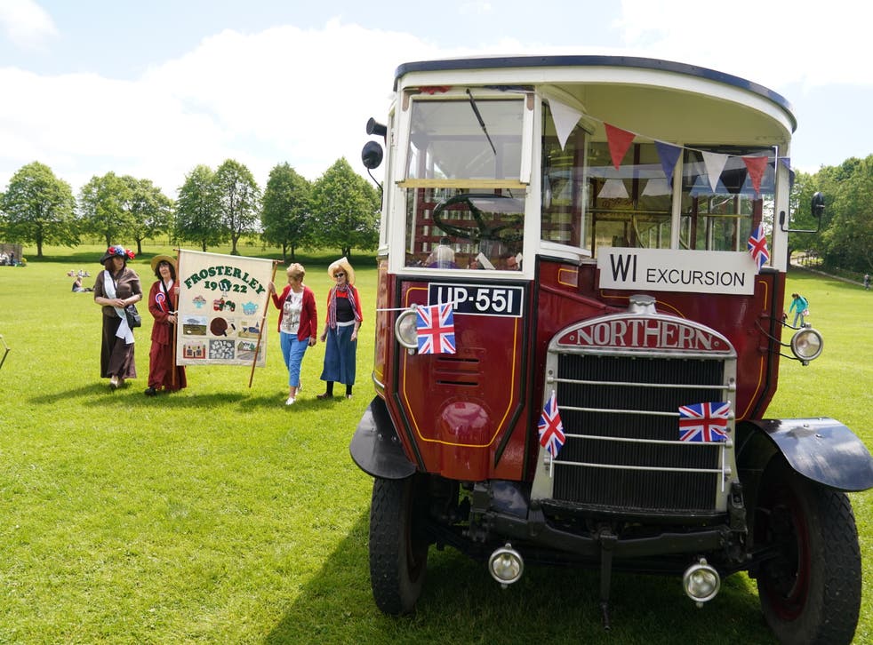 Women’s Institute members join the Platinum Jubilee celebrations at Beamish Museum in County Durham (Owen Humphreys/PA)