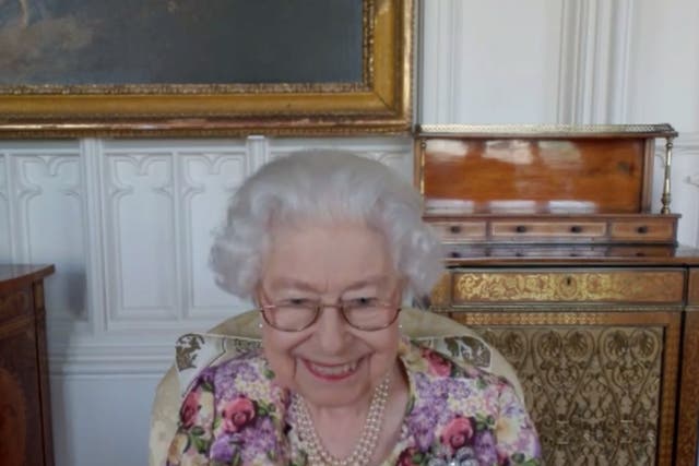 The Queen during the video call with recipients of the Australian of the Year Awards (Buckingham Palace/PA)