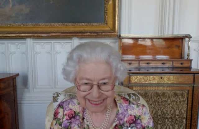 The Queen during the video call with recipients of the Australian of the Year Awards (Buckingham Palace/PA)