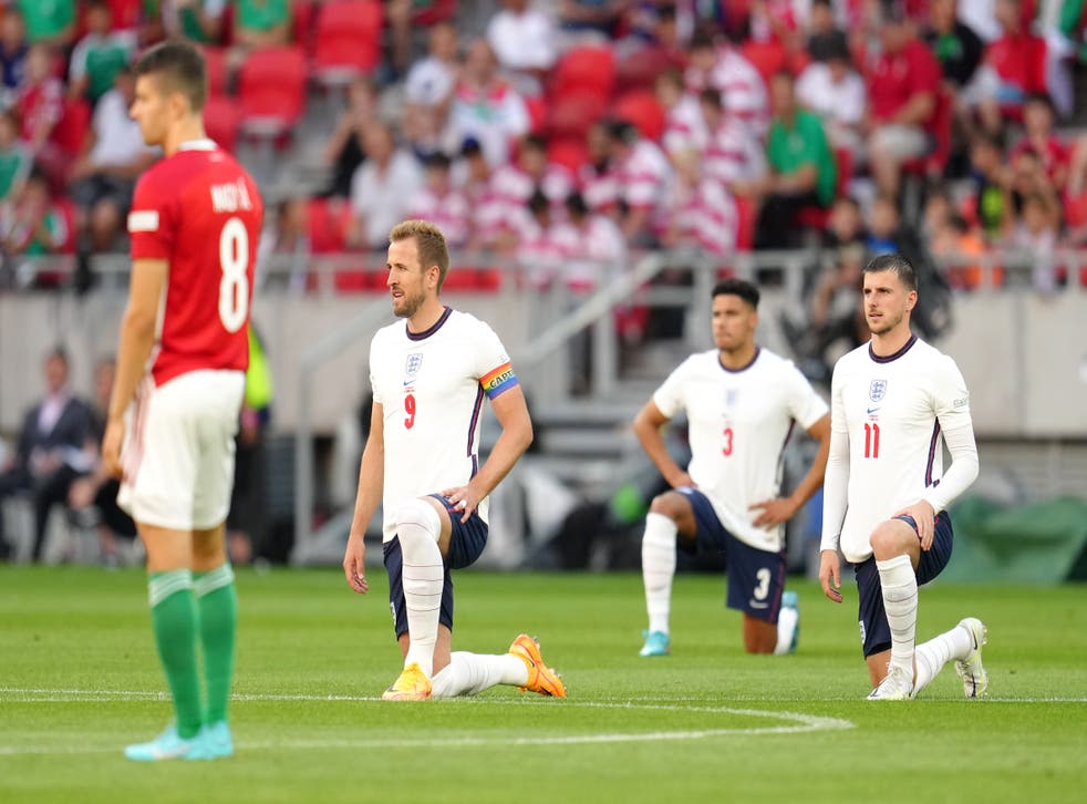 England players took the knee before kick-off (Nick Potts/PA)