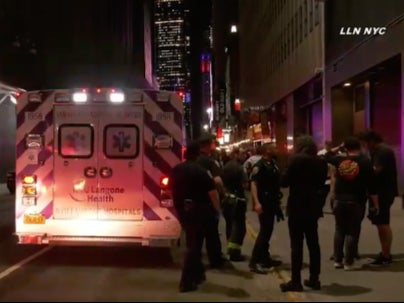 New York police respond to a stabbing at a pub outside Madison Square Garden, on 3 June, 2022.