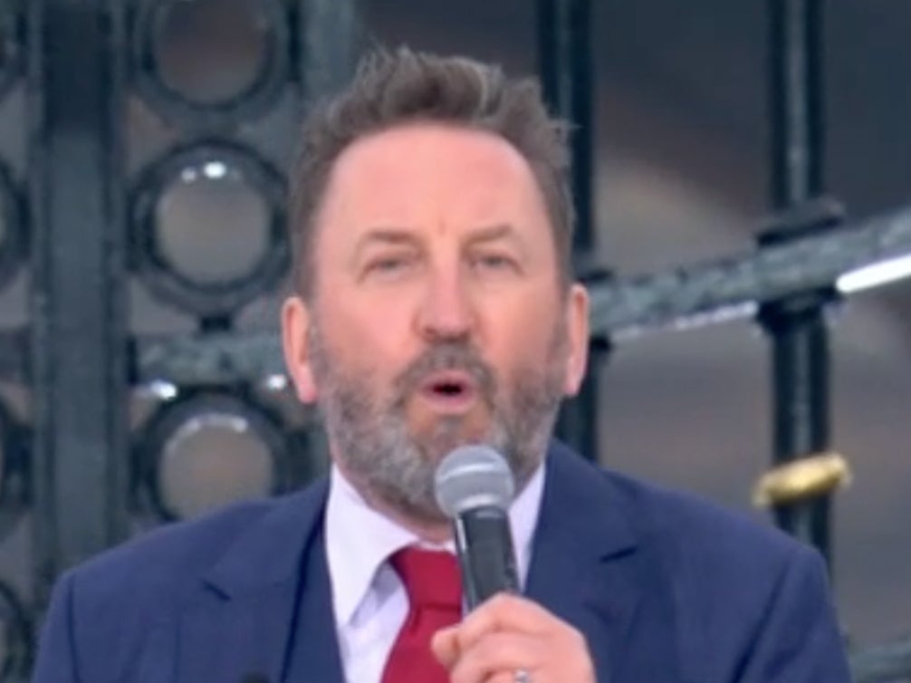 Lee Mack improvised a joke about the Partygate scandal at the Queen’s platinum jubilee concert
