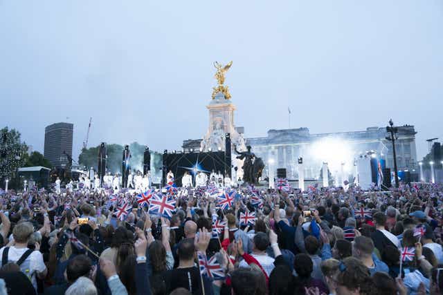 Party at the Palace revellers have said they felt like ‘part of history’ celebrating the Queen’s Platinum Jubilee from the grounds of her home (Kirsty O’Connor/PA)