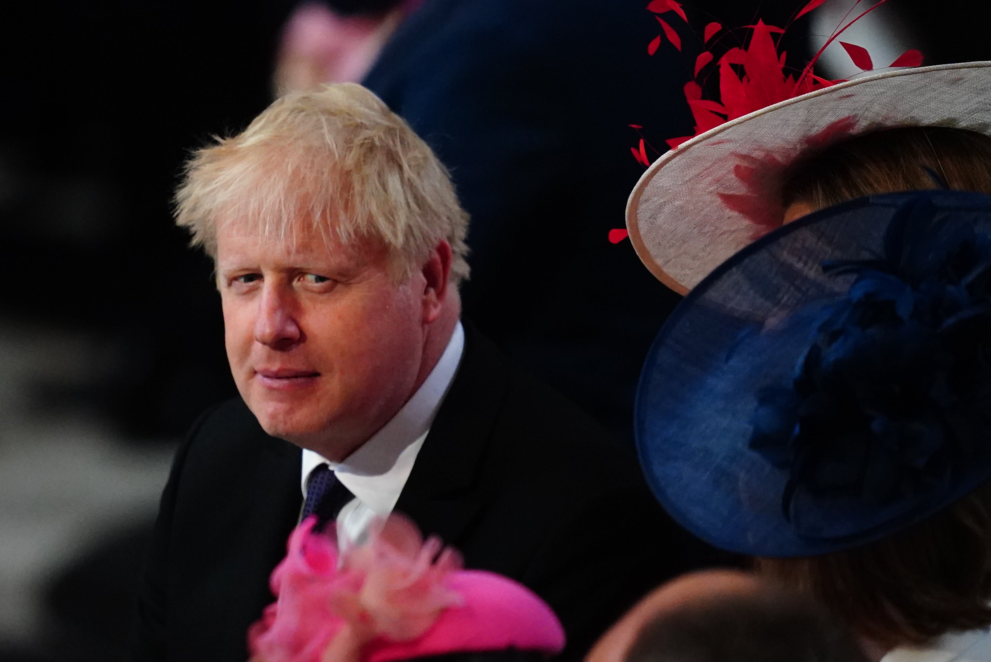 Prime Minister Boris Johnson on Friday during the National Service of Thanksgiving at St Paul’s Cathedral (Victoria Jones/PA)