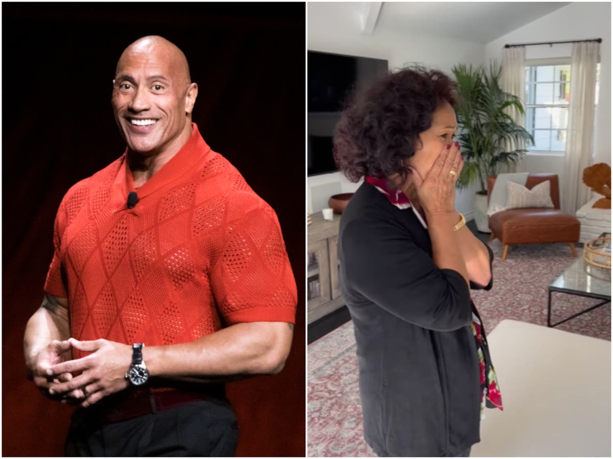 Dwayne Johnson’s mother Ata sobs as actor surprises her with new home