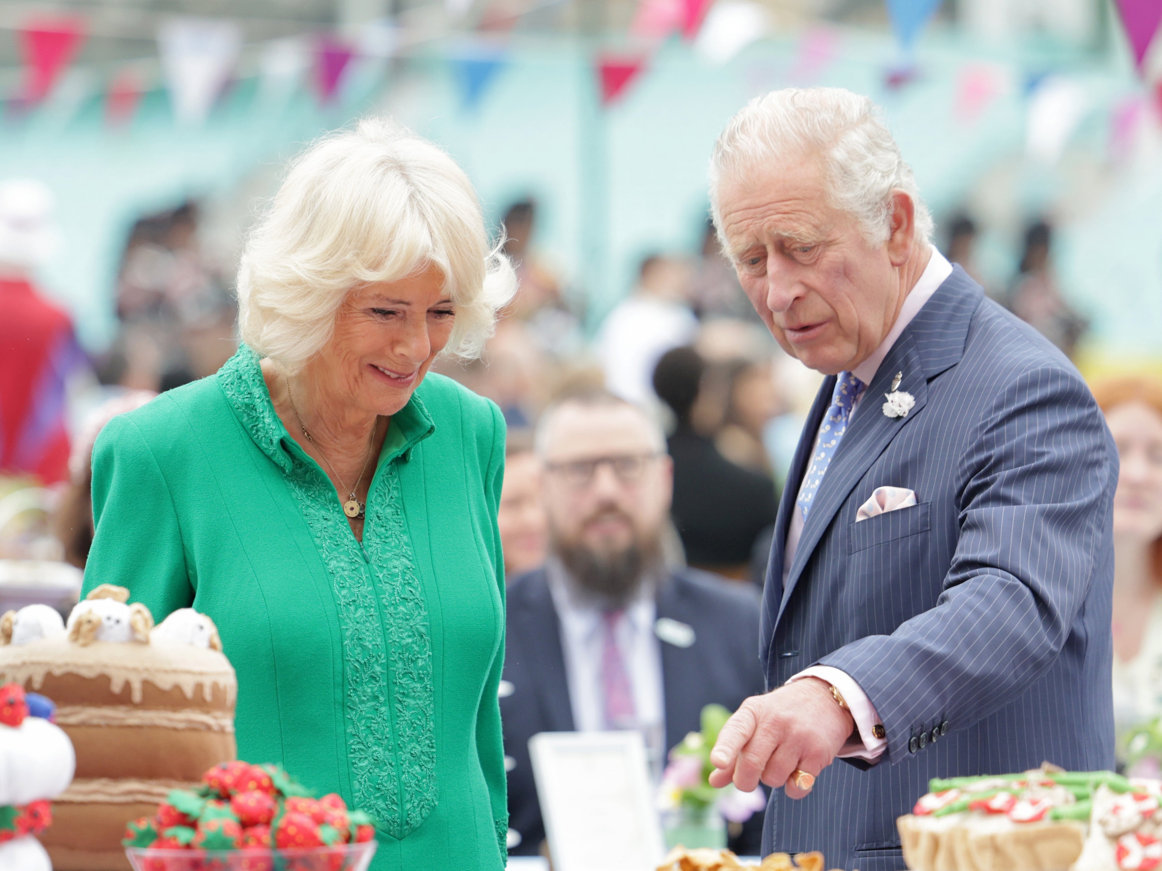 Charles and Camilla at the Big Jubilee Lunch on Sunday