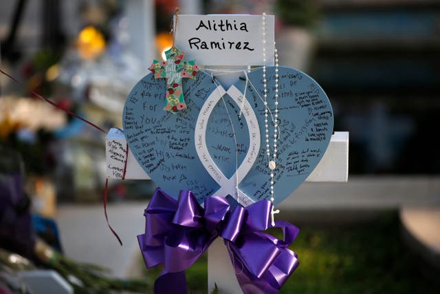 <p>A memorial to one of the victims of the Uvalde school massacre </p>