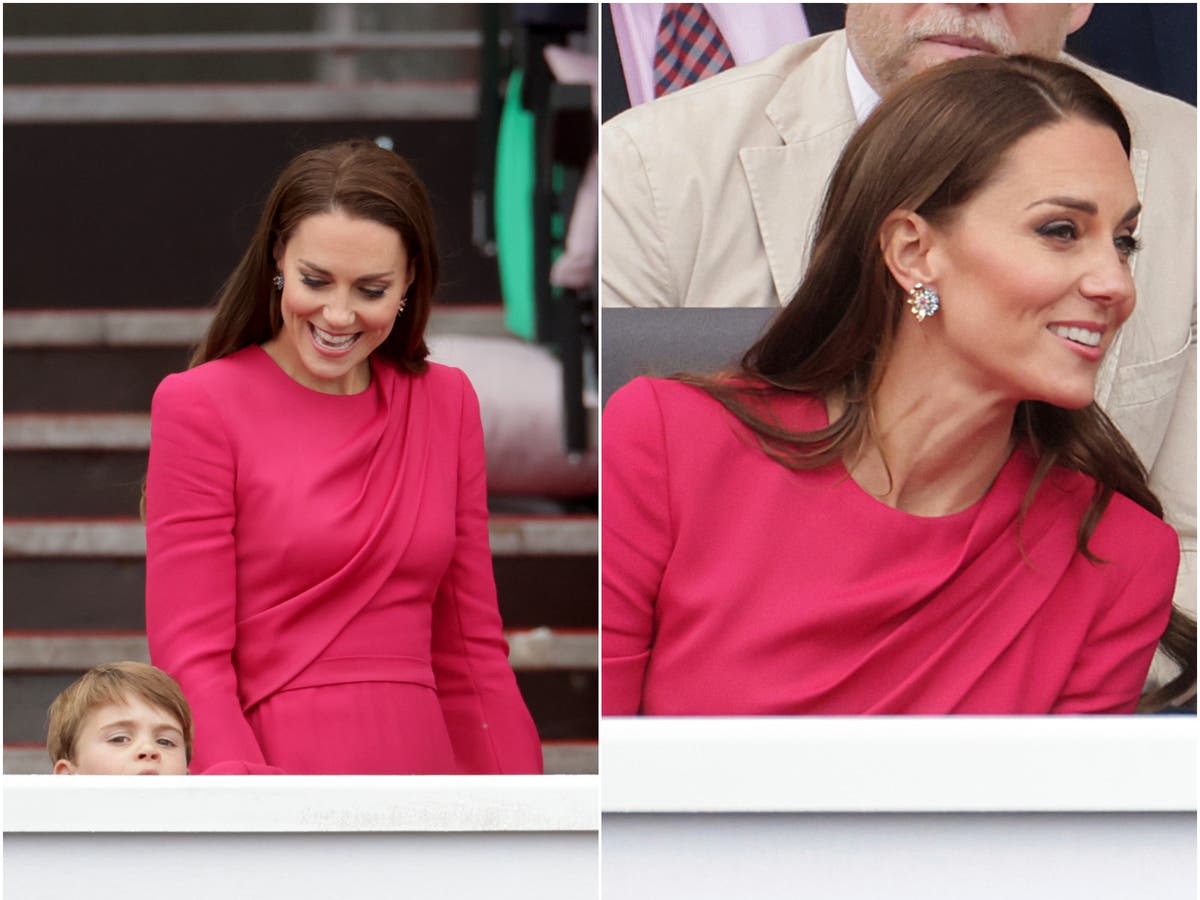 Kate Middleton wears fuchsia pink Stella McCartney dress at Platinum Jubilee Pageant