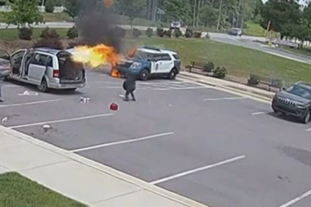 <p>Raleigh Police Department released footage that show officers fatally shooting a man after he lit police cars on fire with Molotov cocktails</p>