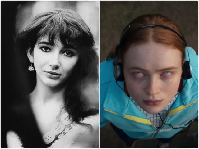 <p>Kate Bush and Sadie Sink in ‘Stranger Things’ </p>