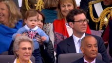 Princess Eugenie bounces son August during Platinum Jubilee Pageant