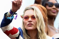 Kate Moss wears Union Jack blazer atop pageant bus days after Johnny Depp verdict