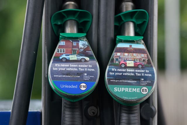 Petrol prices soared by nearly 6p per litre over the half-term school holiday, new figures show (Joe Giddens/PA)