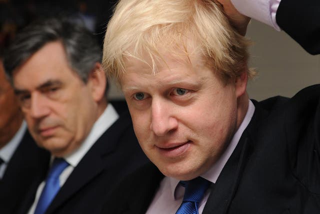 Gordon Brown and Boris Johnson pictured together in May 2009 (Stefan Rousseau/PA)