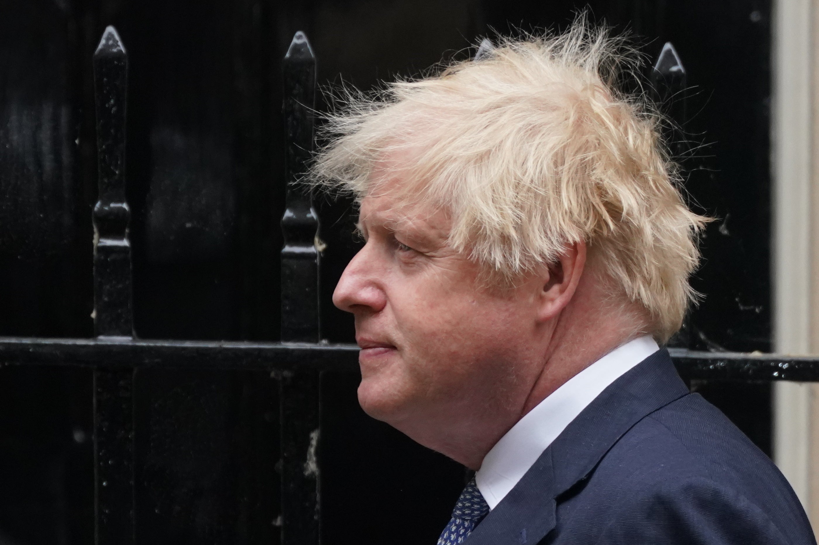 Prime Minister Boris Johnson departs 10 Downing Street, Westminster, London, to attend Prime Minister’s Questions at the Houses of Parliament. Picture date: Wednesday May 25, 2022.