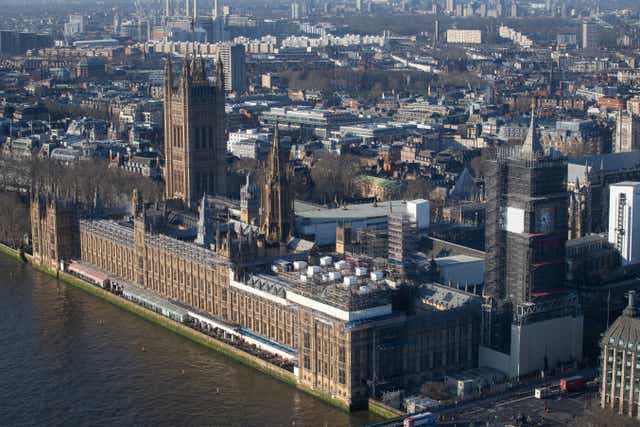 <p>The Palace of Westminster in London is seen after sunrise </p>