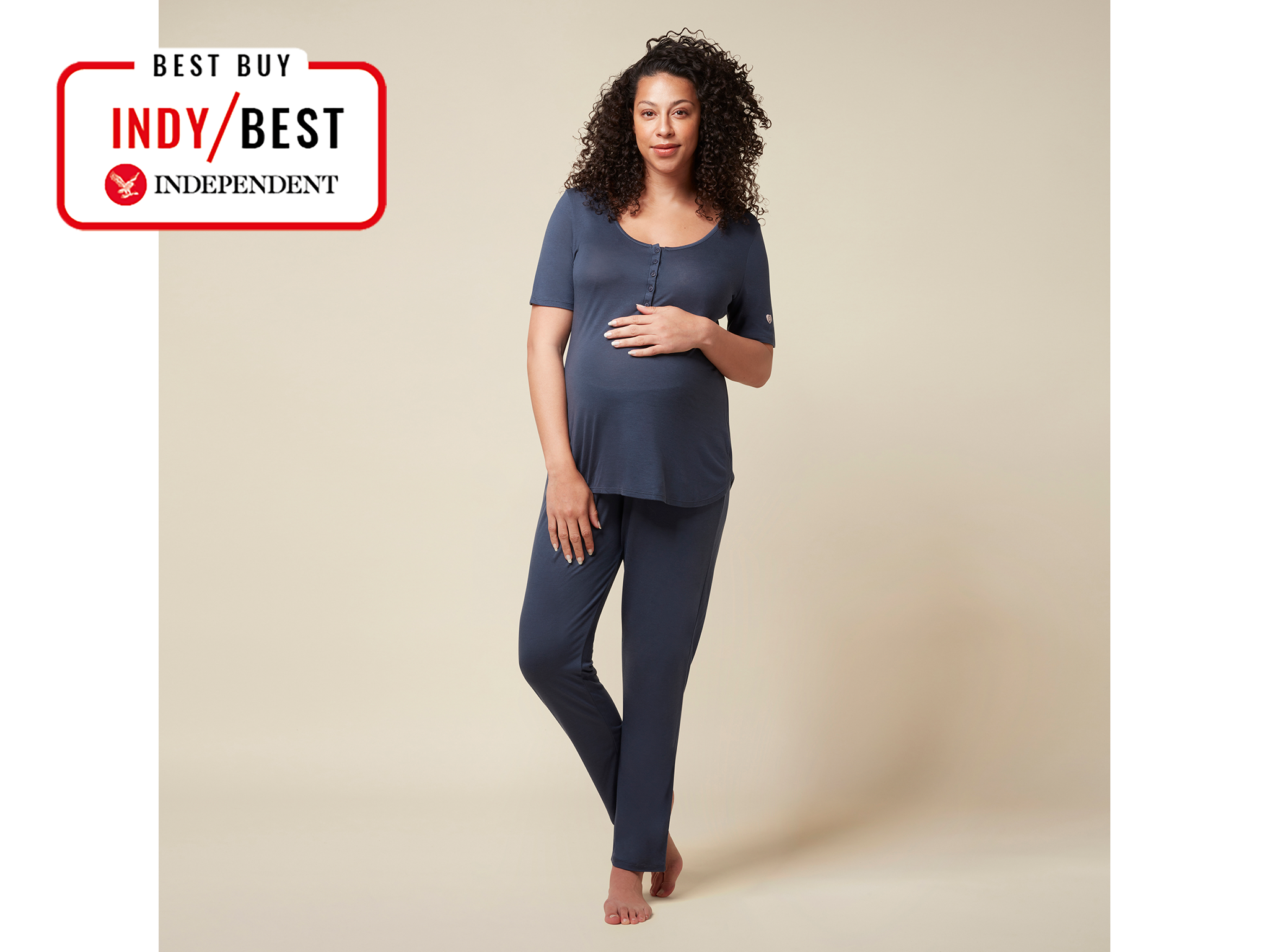 Berrywho Maternity Pajamas Pregnant Adjustable Belt Trousers Short Sleeve Breastfeeding Sleepwear Nursing Nightwear 2pcs Claret M 