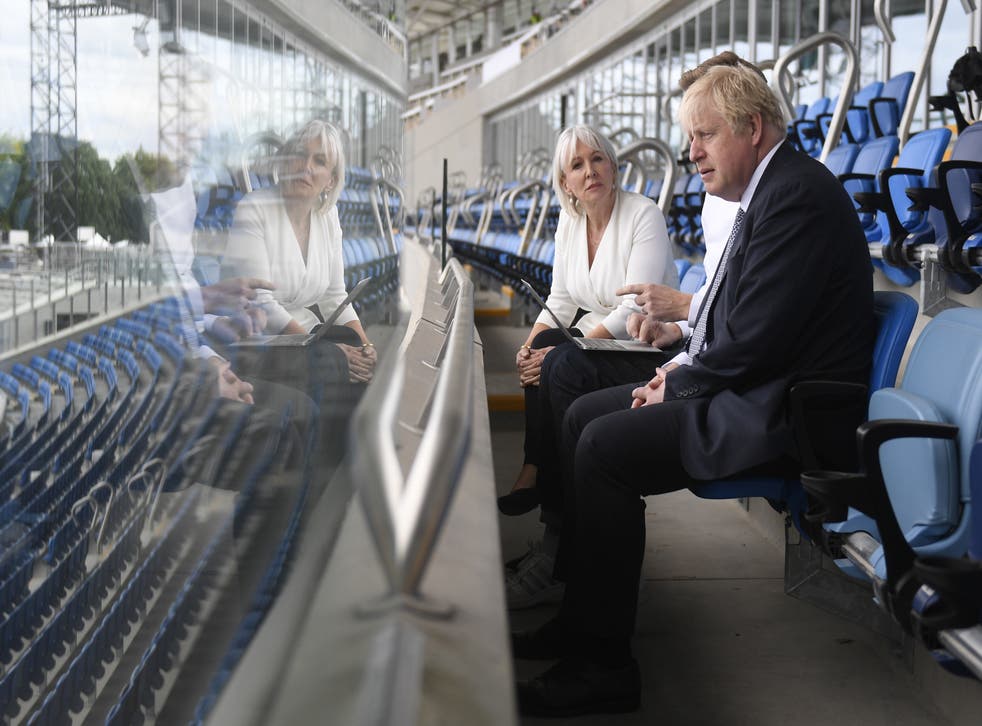 Prime Minister Boris Johnson and Culture Secretary Nadine Dorries (Oli Scarfff/PA)