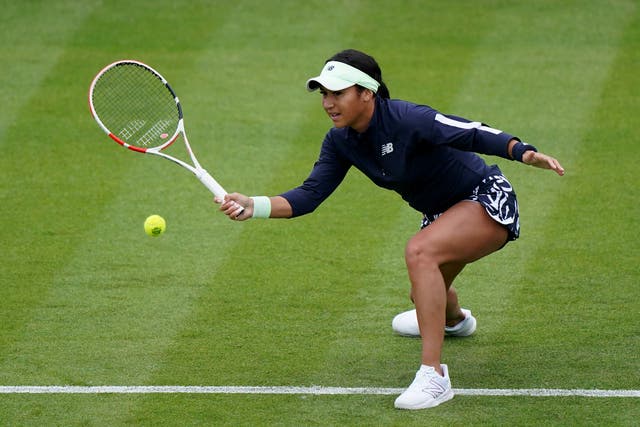 Heather Watson suffered a hamstring injury in her first-round win at Nottingham (Tim Goode/PA)