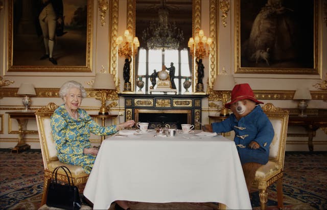 The Queen and Paddington Bear (Buckingham Palace/Studio Canal/BBC Studios/Heyday Films/PA)