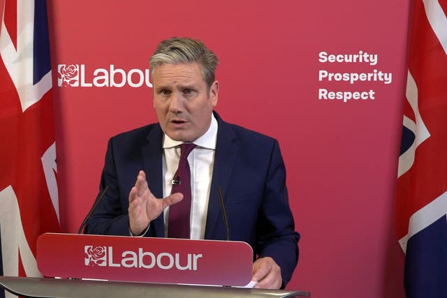 Labour Party leader Sir Keir Starmer makes a statement following the result of a confidence vote in Boris Johnson’s leadership (PA)