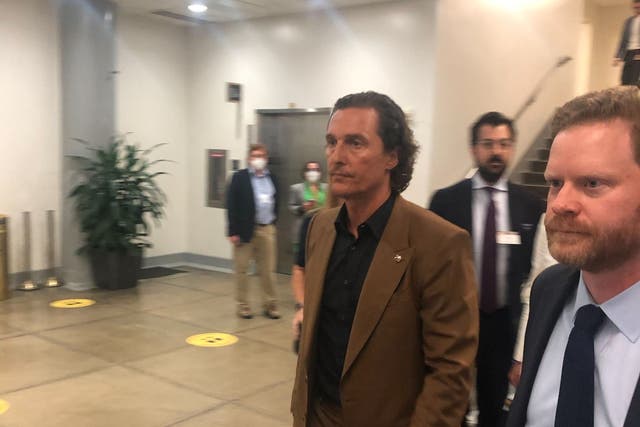 <p>Matthew McConaughey spotted in Congress as he joins gun control talks</p>