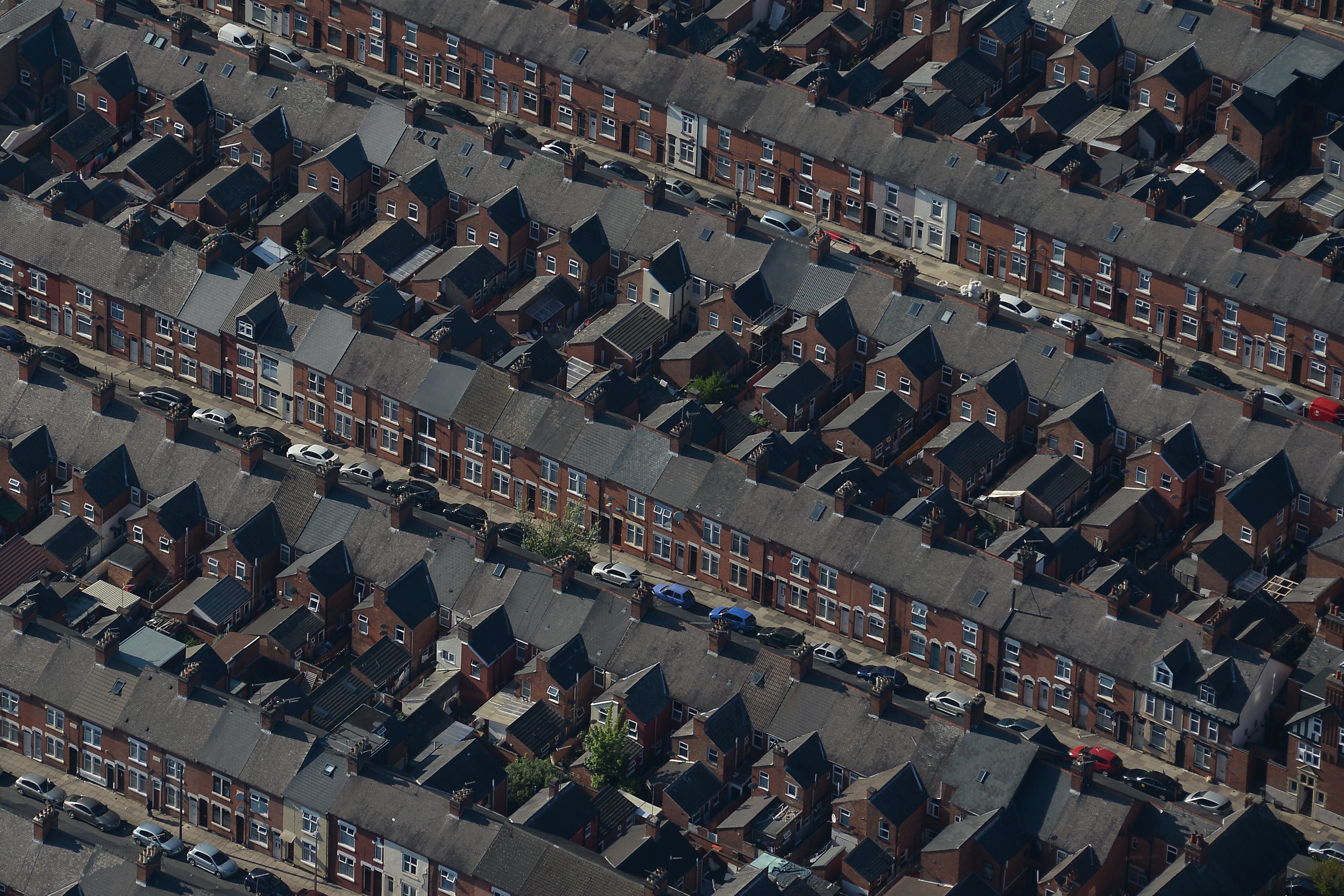 Aerial view of houses in Leicester (Joe Giddens/PA)