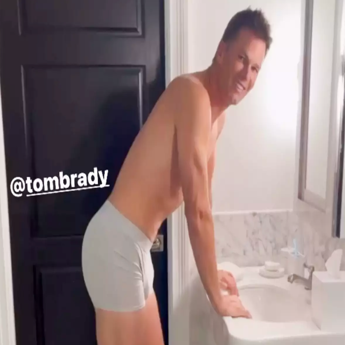 Tom Brady Bashfully Models His Underwear Brand in Gisele Bundchen's Video