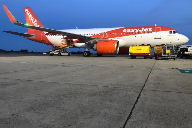<p>Flight check: easyJet Airbus at Bristol airport </p>